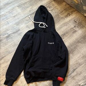 CHNGE Men's Black Hoodie with Red Patch